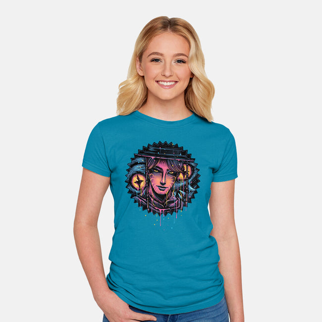 Rise From The Darkness-Womens-Fitted-Tee-glitchygorilla