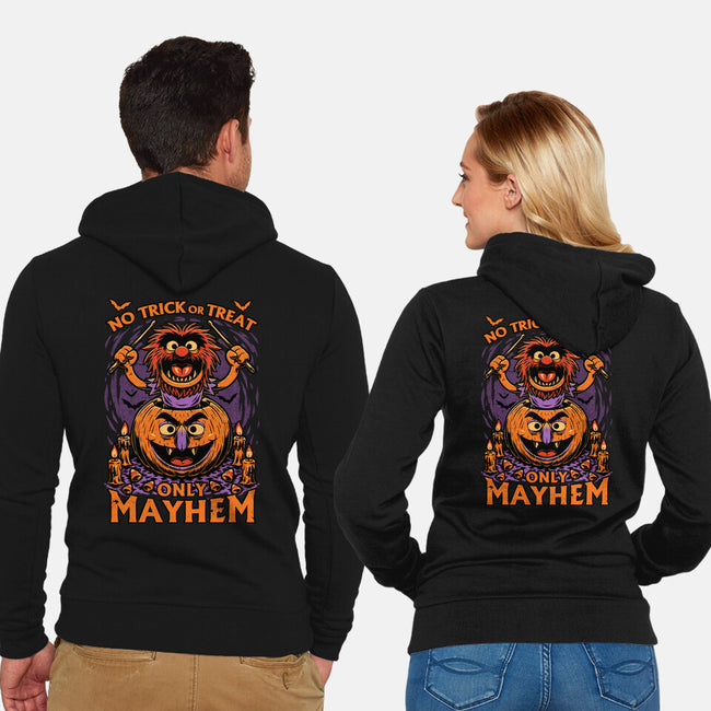 Puppet Pumpkin Halloween-Unisex-Zip-Up-Sweatshirt-Studio Mootant