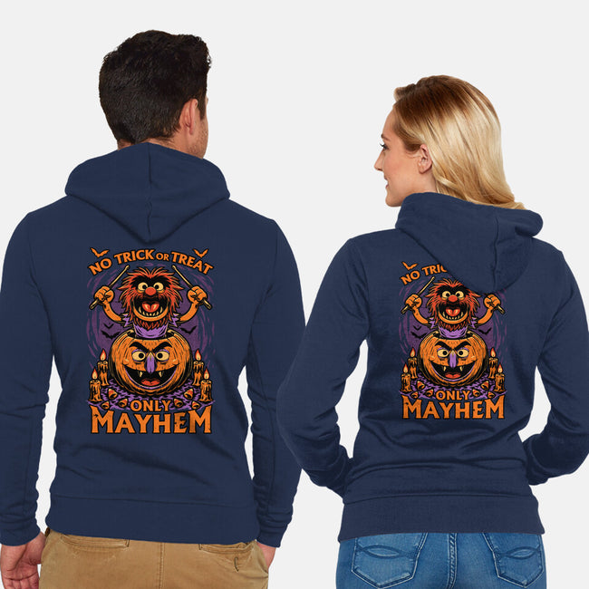 Puppet Pumpkin Halloween-Unisex-Zip-Up-Sweatshirt-Studio Mootant