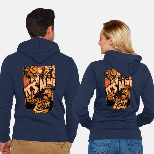 Puppet Science Horror-Unisex-Zip-Up-Sweatshirt-Studio Mootant