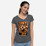 Puppet Science Horror-Womens-V-Neck-Tee-Studio Mootant