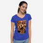 Puppet Science Horror-Womens-V-Neck-Tee-Studio Mootant