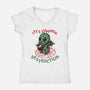 Summon Destruction-Womens-V-Neck-Tee-glitchygorilla