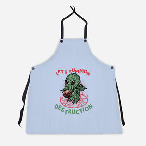 Summon Destruction-Unisex-Kitchen-Apron-glitchygorilla