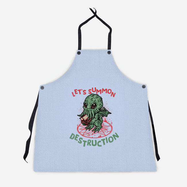Summon Destruction-Unisex-Kitchen-Apron-glitchygorilla
