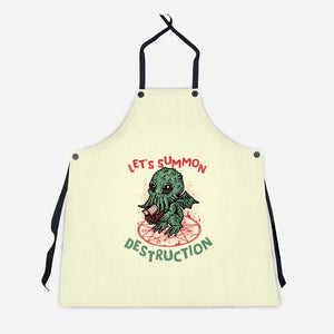 Summon Destruction-Unisex-Kitchen-Apron-glitchygorilla