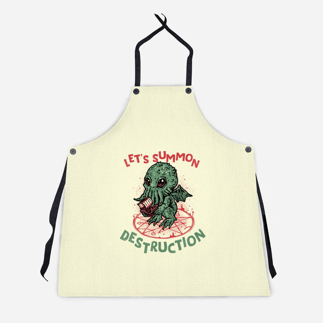 Summon Destruction-Unisex-Kitchen-Apron-glitchygorilla