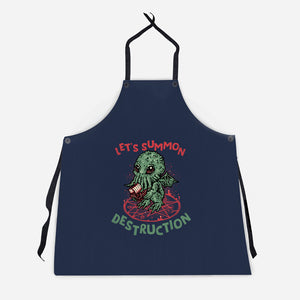 Summon Destruction-Unisex-Kitchen-Apron-glitchygorilla