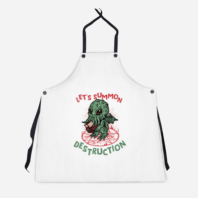 Summon Destruction-Unisex-Kitchen-Apron-glitchygorilla