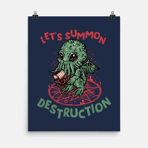 Summon Destruction-None-Matte-Poster-glitchygorilla