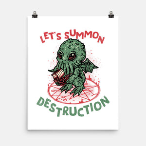 Summon Destruction-None-Matte-Poster-glitchygorilla