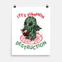 Summon Destruction-None-Matte-Poster-glitchygorilla