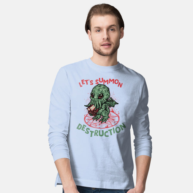 Summon Destruction-Mens-Long Sleeved-Tee-glitchygorilla