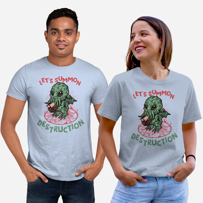 Summon Destruction-Unisex-Basic-Tee-glitchygorilla