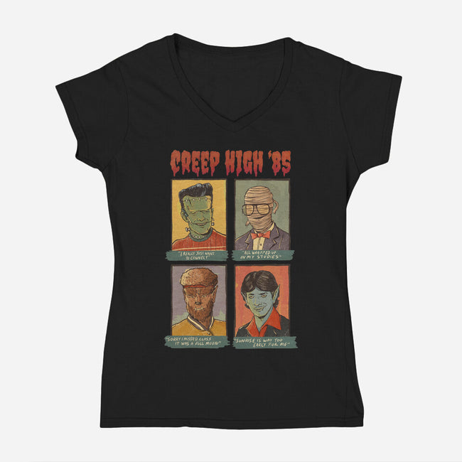 Creep High-Womens-V-Neck-Tee-Mike Koubou