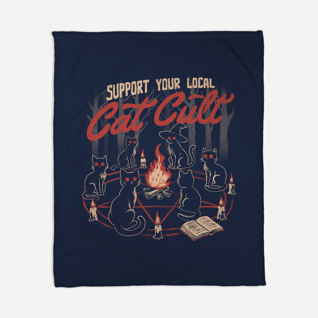 Support The Local Cat Cult-None-Fleece-Blanket-eduely
