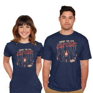Support The Local Cat Cult-Mens-Basic-Tee-eduely