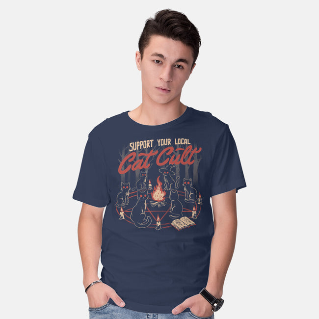 Support The Local Cat Cult-Mens-Basic-Tee-eduely