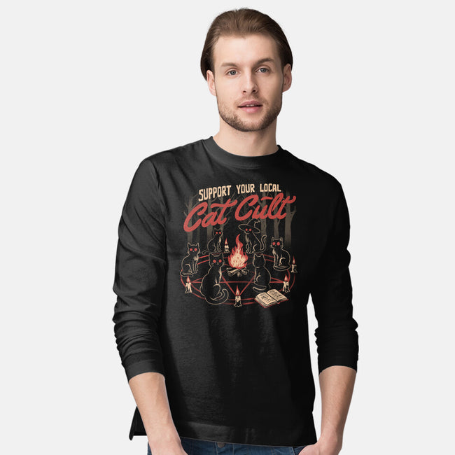 Support The Local Cat Cult-Mens-Long Sleeved-Tee-eduely