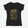 Galactic Hunt Tales-Womens-V-Neck-Tee-ilustrata