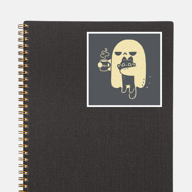 Cute Ghost Holding Cat-None-Glossy-Sticker-xMorfina