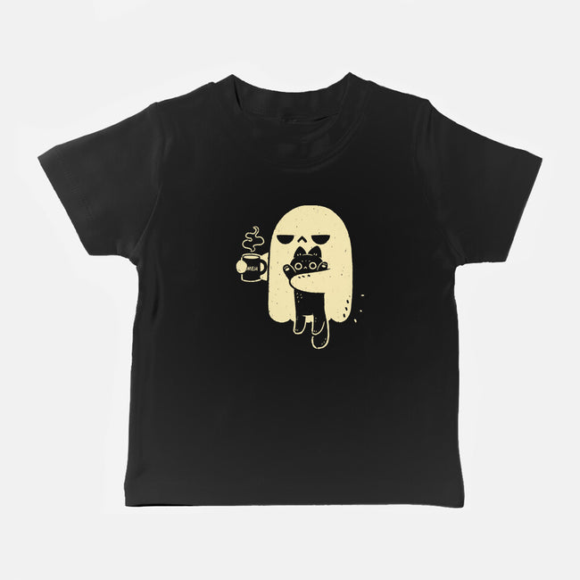 Cute Ghost Holding Cat-Baby-Basic-Tee-xMorfina