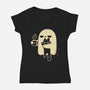 Cute Ghost Holding Cat-Womens-V-Neck-Tee-xMorfina