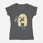 Cute Ghost Holding Cat-Womens-V-Neck-Tee-xMorfina