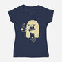 Cute Ghost Holding Cat-Womens-V-Neck-Tee-xMorfina