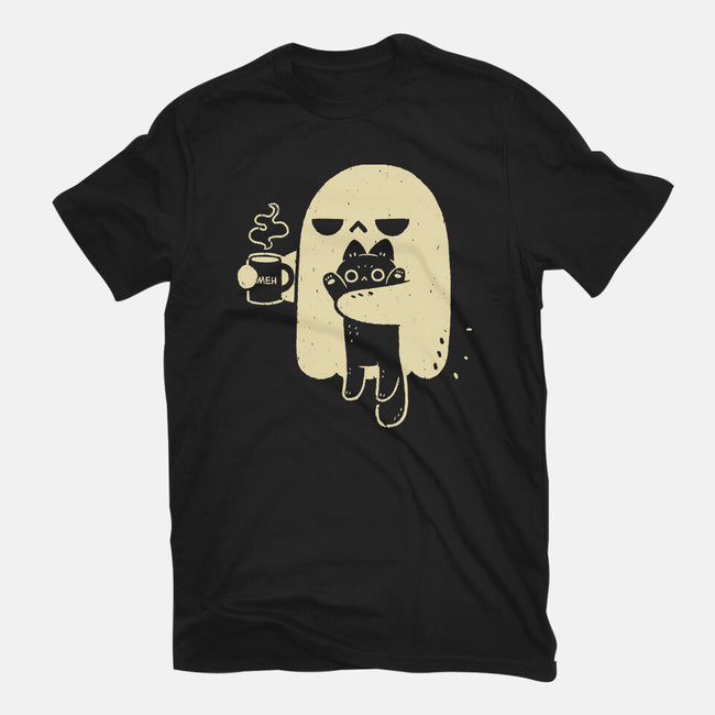 Cute Ghost Holding Cat-Unisex-Basic-Tee-xMorfina