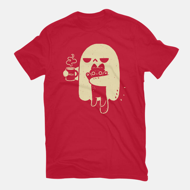 Cute Ghost Holding Cat-Mens-Heavyweight-Tee-xMorfina