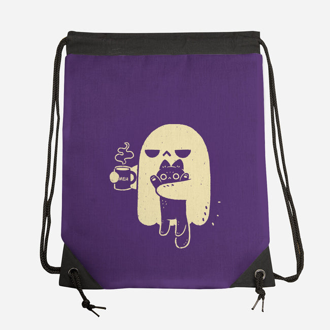 Cute Ghost Holding Cat-None-Drawstring-Bag-xMorfina