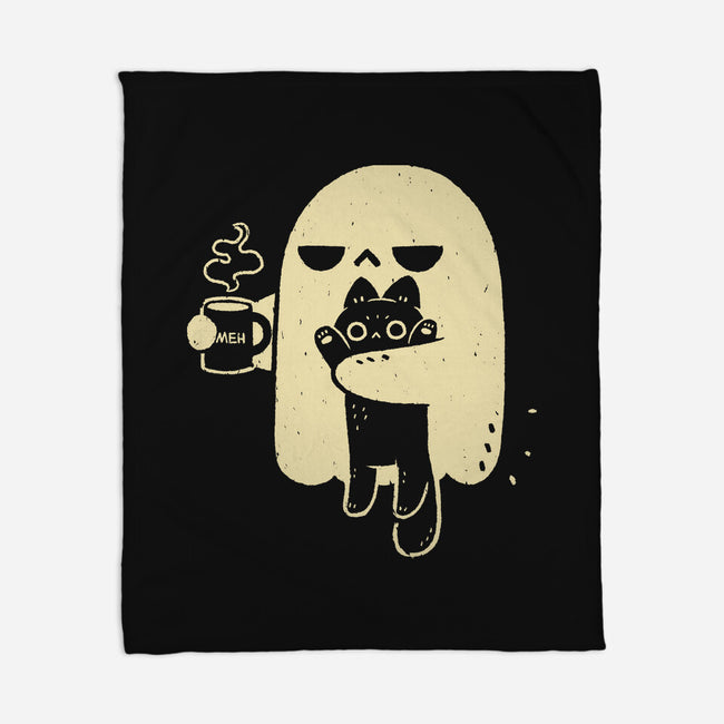 Cute Ghost Holding Cat-None-Fleece-Blanket-xMorfina