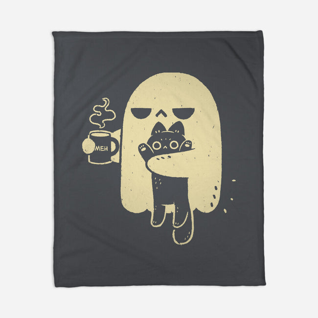 Cute Ghost Holding Cat-None-Fleece-Blanket-xMorfina