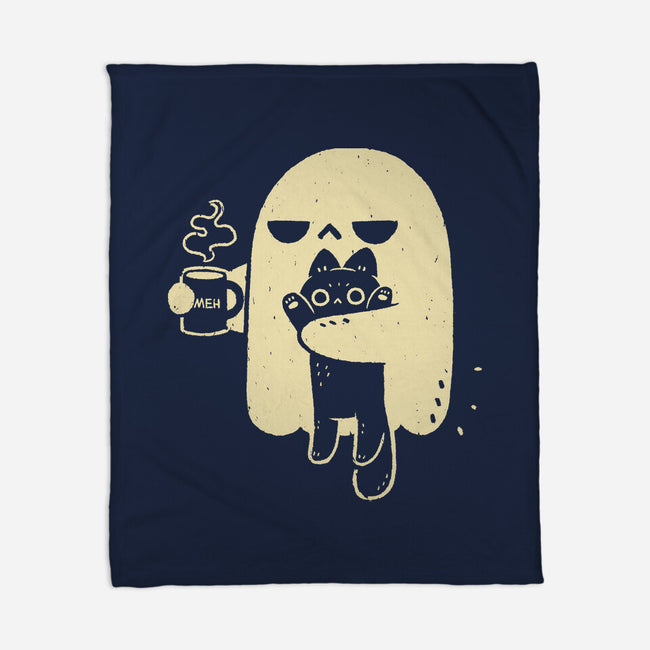 Cute Ghost Holding Cat-None-Fleece-Blanket-xMorfina