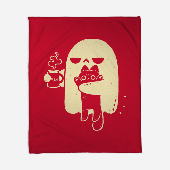 Cute Ghost Holding Cat-None-Fleece-Blanket-xMorfina