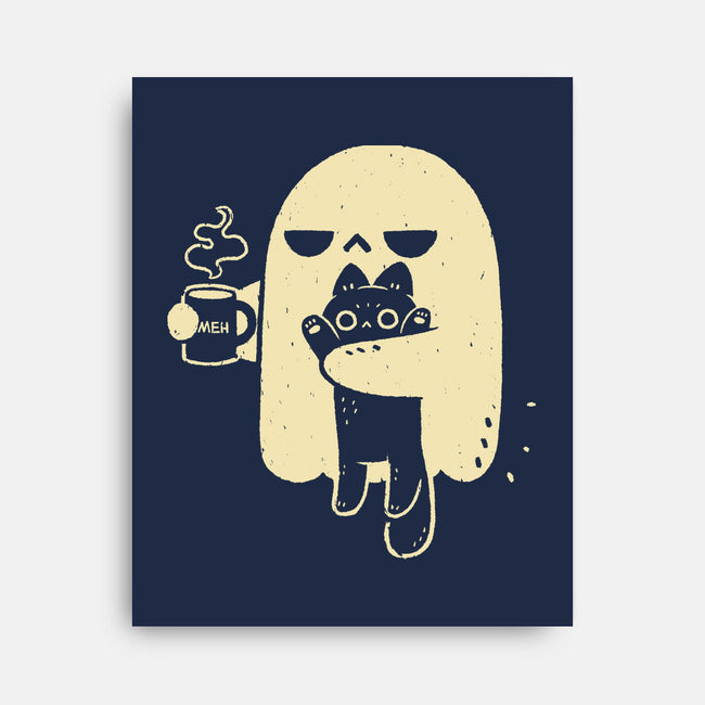 Cute Ghost Holding Cat-None-Stretched-Canvas-xMorfina