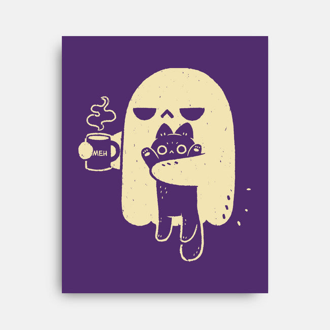 Cute Ghost Holding Cat-None-Stretched-Canvas-xMorfina