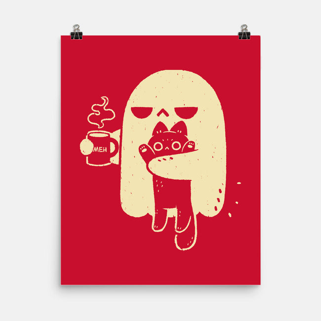 Cute Ghost Holding Cat-None-Matte-Poster-xMorfina