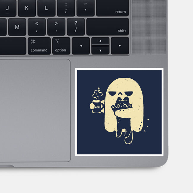 Cute Ghost Holding Cat-None-Glossy-Sticker-xMorfina