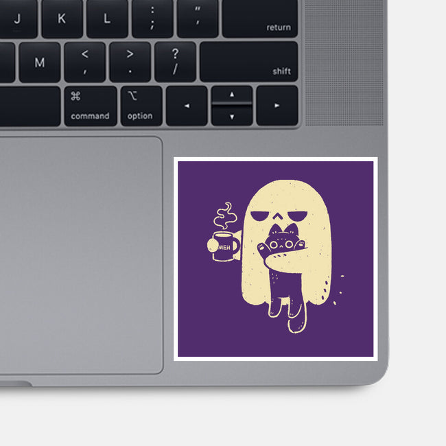 Cute Ghost Holding Cat-None-Glossy-Sticker-xMorfina