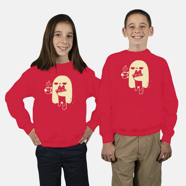 Cute Ghost Holding Cat-Youth-Crew Neck-Sweatshirt-xMorfina