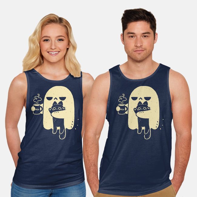 Cute Ghost Holding Cat-Unisex-Basic-Tank-xMorfina
