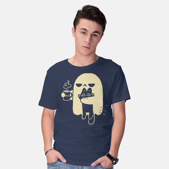 Cute Ghost Holding Cat-Mens-Basic-Tee-xMorfina