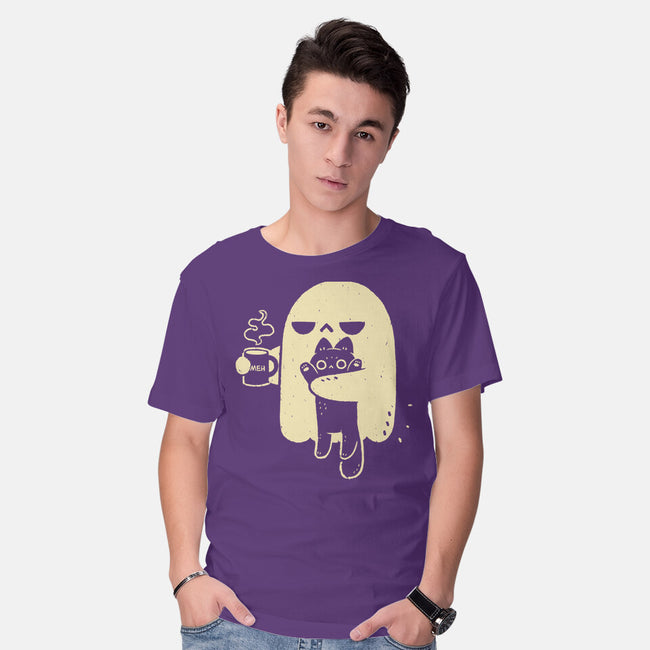 Cute Ghost Holding Cat-Mens-Basic-Tee-xMorfina