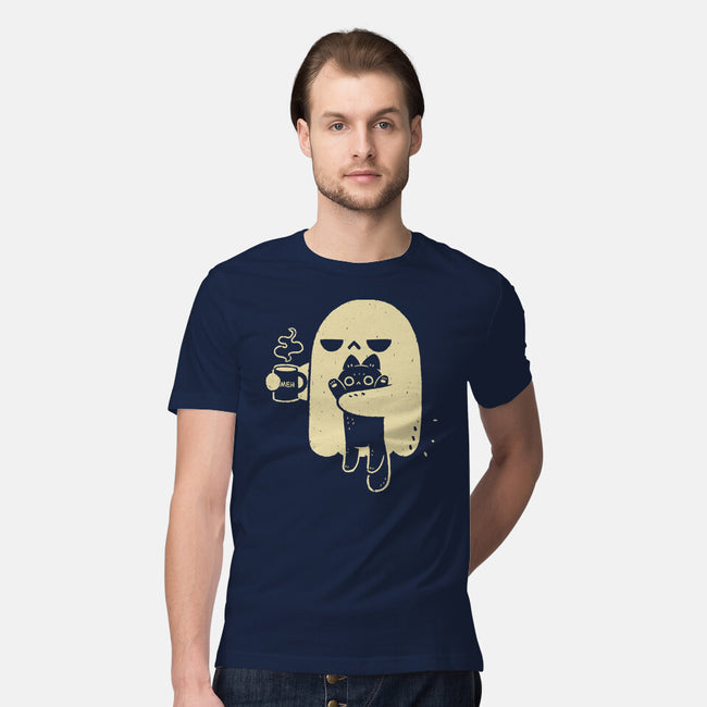 Cute Ghost Holding Cat-Mens-Premium-Tee-xMorfina