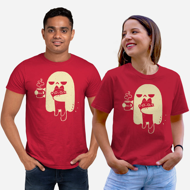 Cute Ghost Holding Cat-Unisex-Basic-Tee-xMorfina