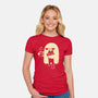 Cute Ghost Holding Cat-Womens-Fitted-Tee-xMorfina
