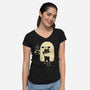 Cute Ghost Holding Cat-Womens-V-Neck-Tee-xMorfina