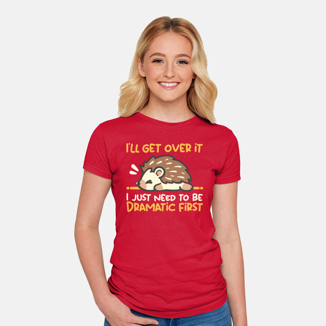 Dramatic Hedgehog-Womens-Fitted-Tee-NemiMakeit